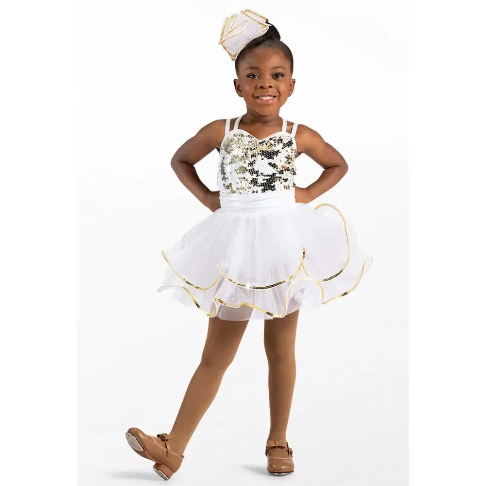 Pre-Owned Dance Costume Small Child Red Weissman 10164 Tap Jazz Dress up Sequin